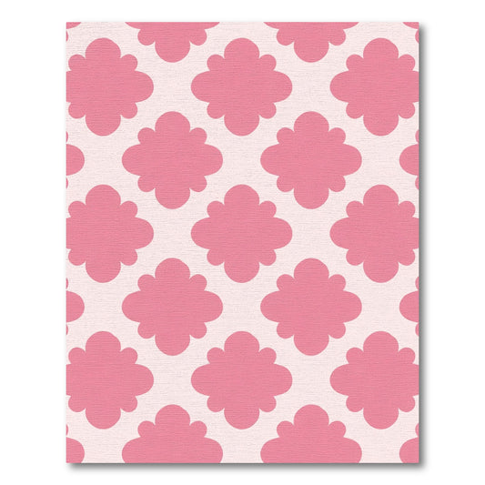 Pink Quatrefoil Grid Pattern Rug