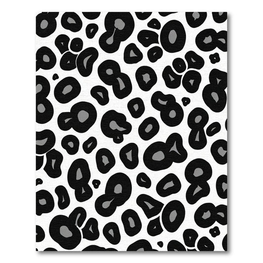 Bold Black Gray Leopard Spots Rug