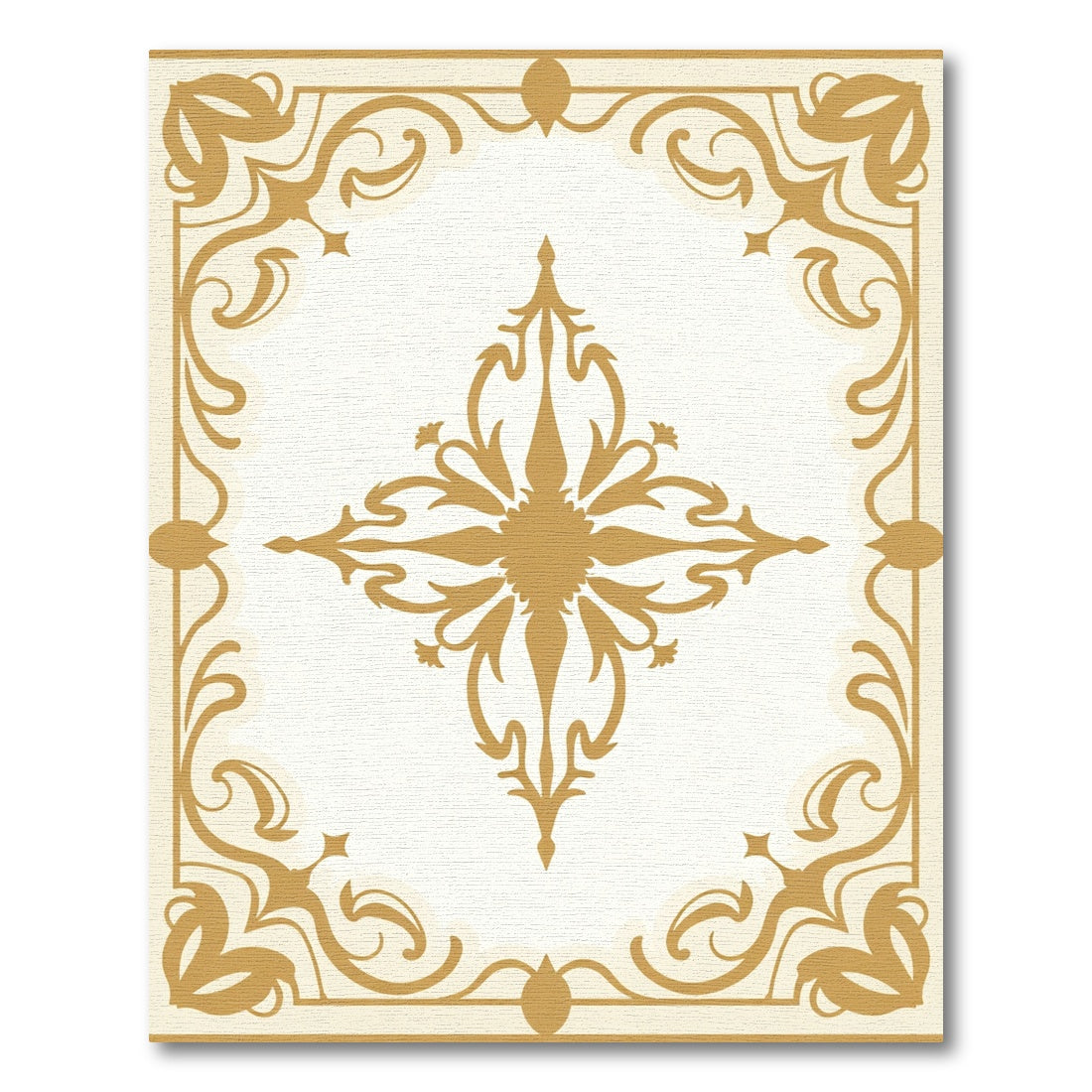 Golden Filigree Flourish Medallion Rug