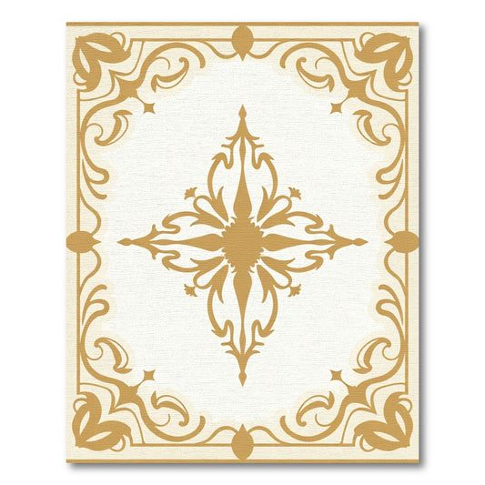 Golden Filigree Flourish Medallion Rug