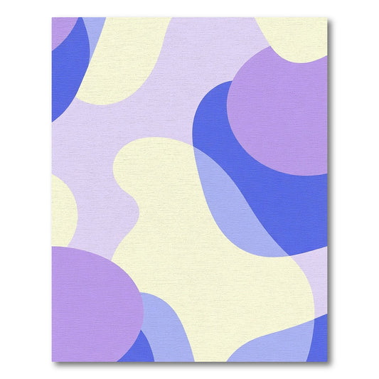 Lavender Blue Abstract Organic Shapes Rug