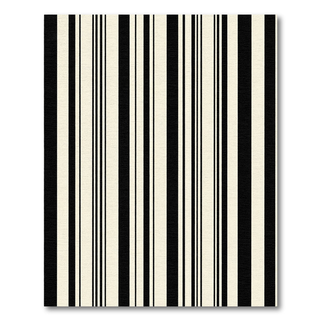 Vertical Black and Cream Lines Rug