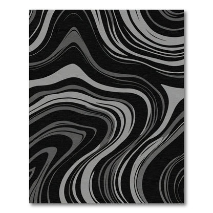 Gray Swirling Abstract Marble Rug