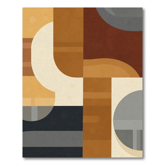 Modern Earthy Geometric Abstract Rug