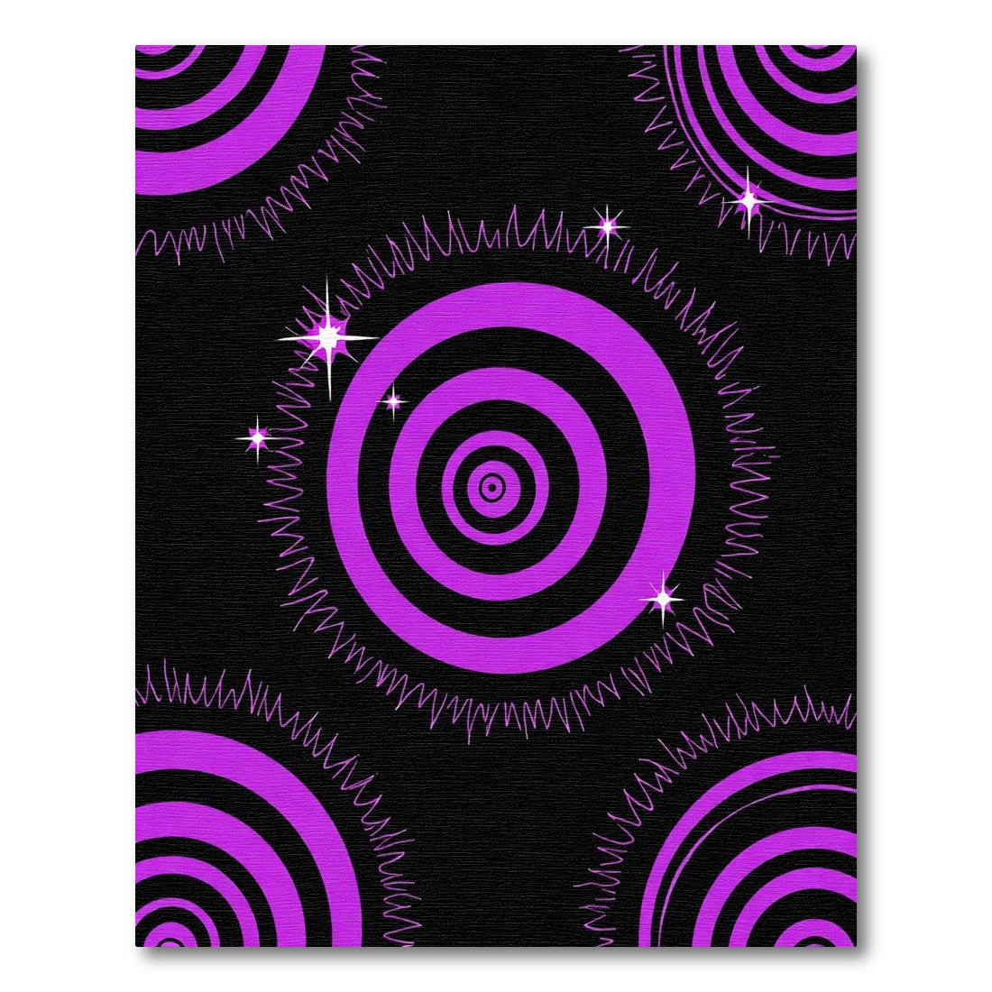 Vibrant Purple Target Stars Rug