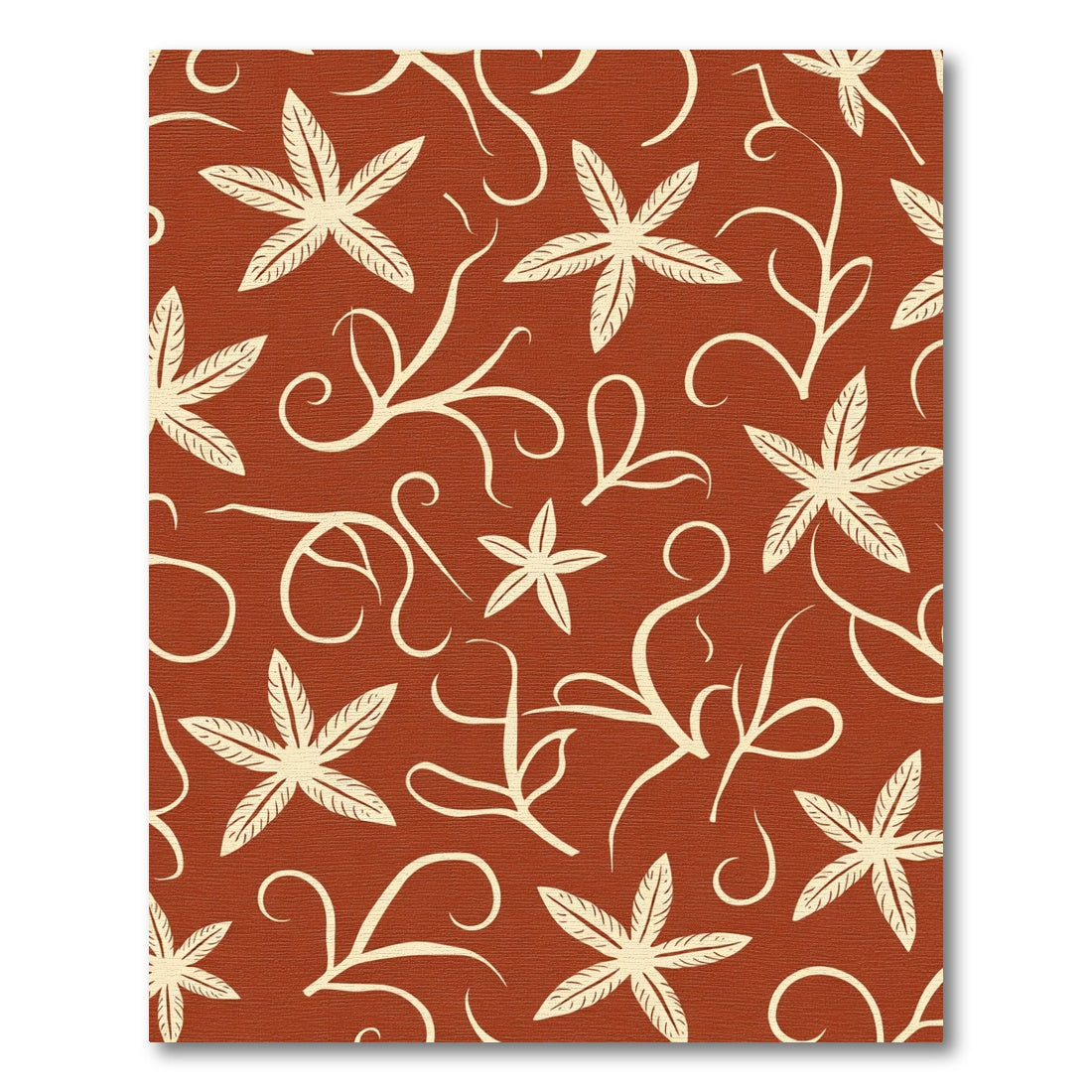 Terracotta Twisting Vine Floral Rug