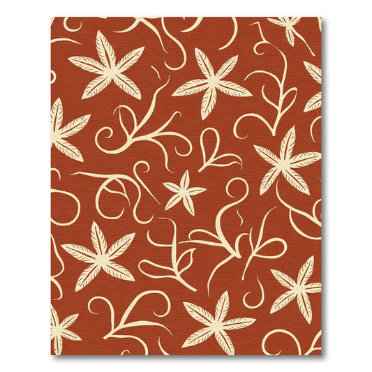 Terracotta Twisting Vine Floral Rug
