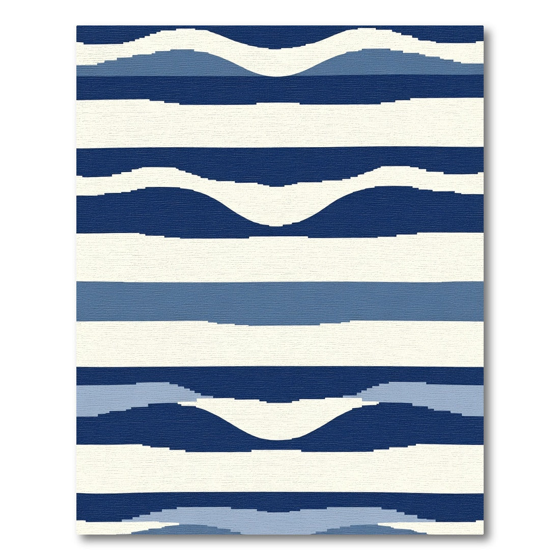 Indigo Wave Stripe Abstract Rug