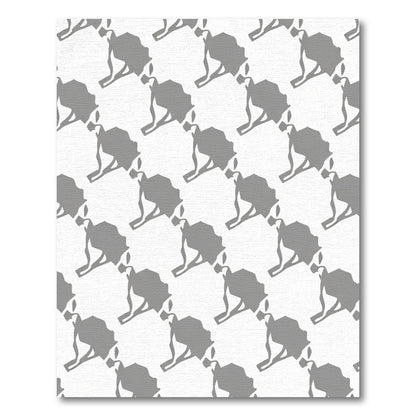 Gray Abstract Runner Silhouette Repeat Rug