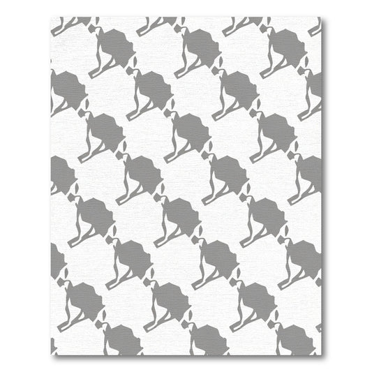 Gray Abstract Runner Silhouette Repeat Rug