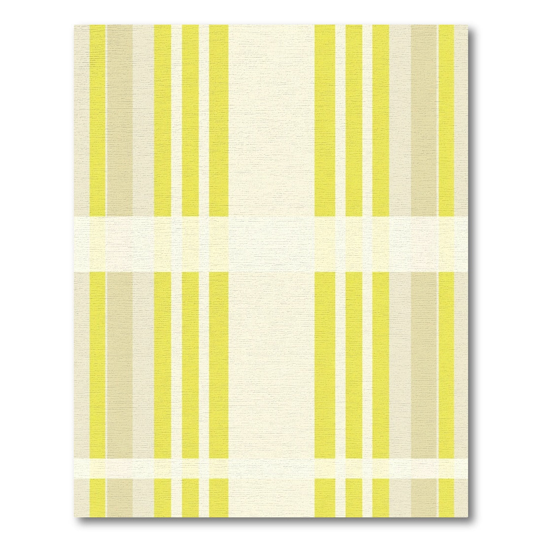 Classic Yellow Stripe Plaid Rug