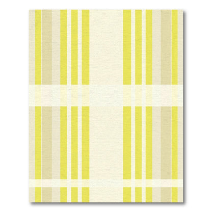 Classic Yellow Stripe Plaid Rug