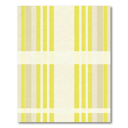 Classic Yellow Stripe Plaid Rug