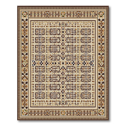 Geometric Brown Tan Area Rug