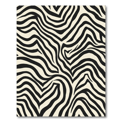 Bold Black Ivory Zebra Stripes Rug