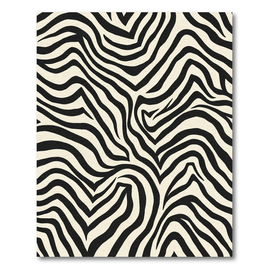 Bold Black Ivory Zebra Stripes Rug
