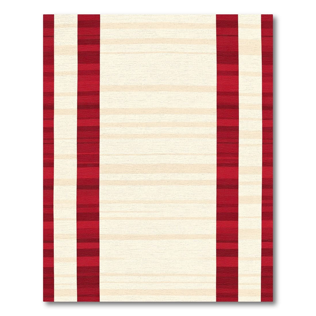Crimson Cream Wide Stripe Area Rug