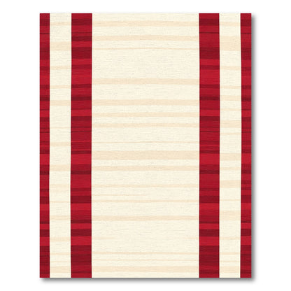 Crimson Cream Wide Stripe Area Rug