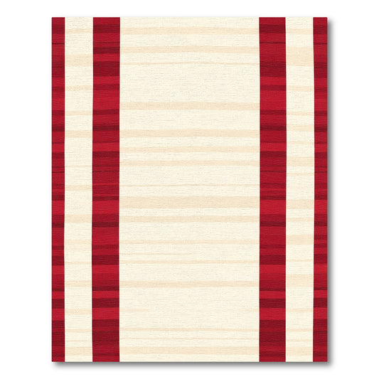 Crimson Cream Wide Stripe Area Rug
