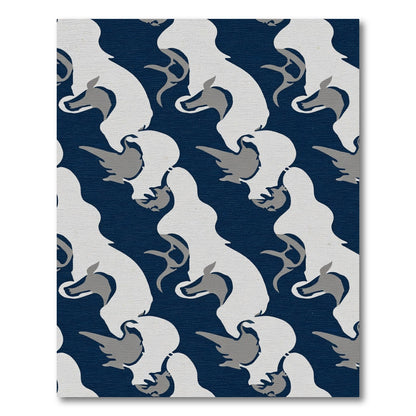 White Crimson Hound Abstract Rug