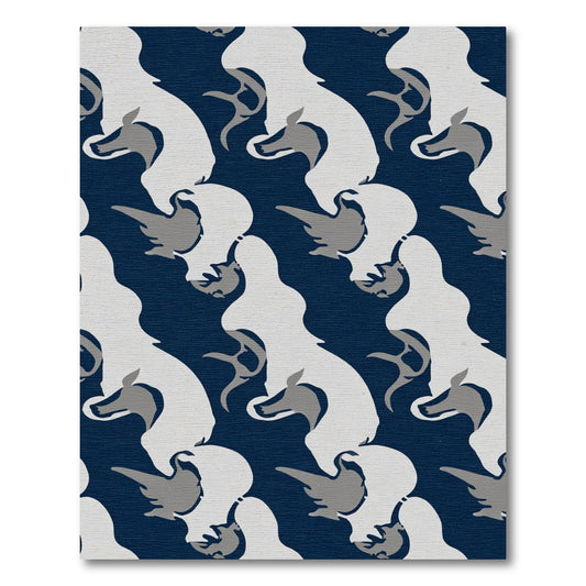 White Crimson Hound Abstract Rug