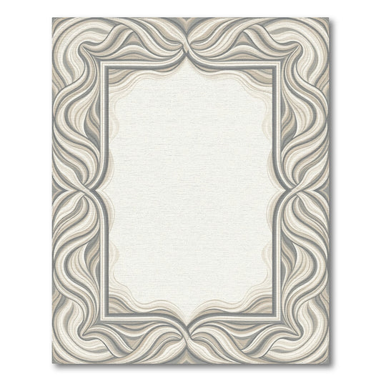 Beige Wavy Border Vintage Area Rug