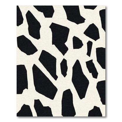 Black and White Irregular Spots Rug