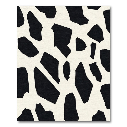 Black and White Irregular Spots Rug
