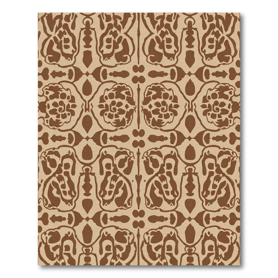 Earth Tones Damask Floral Repeat Rug