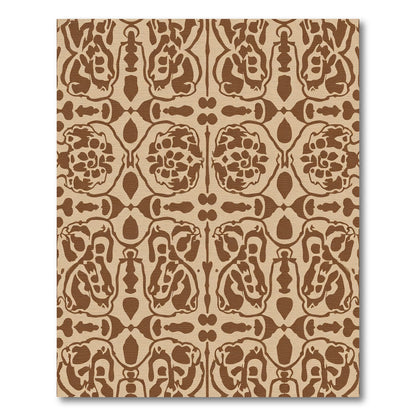 Earth Tones Damask Floral Repeat Rug