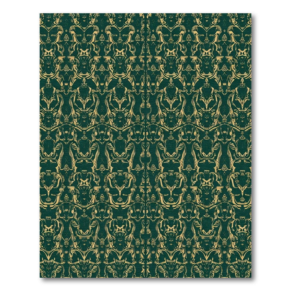 Emerald Gold Ornate Barocco Rug