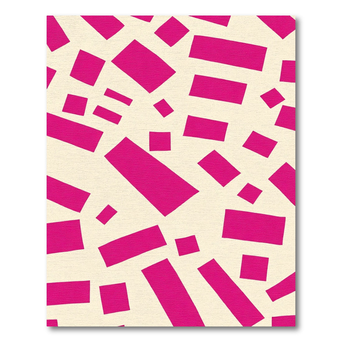Vibrant Pink Scattered Rectangles Rug