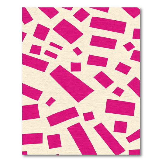 Vibrant Pink Scattered Rectangles Rug