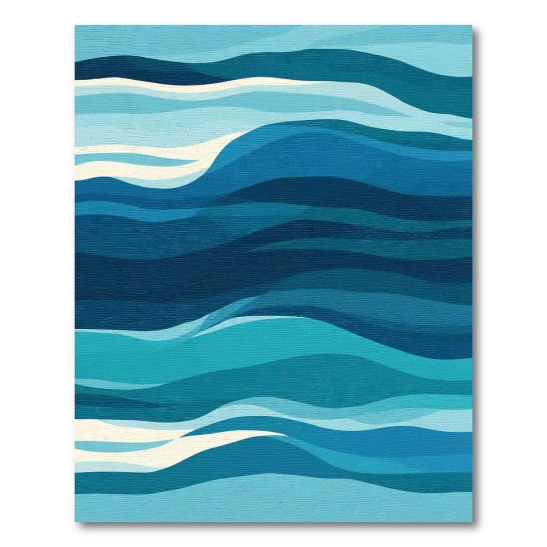 Abstract Ocean Waves Blue Rug