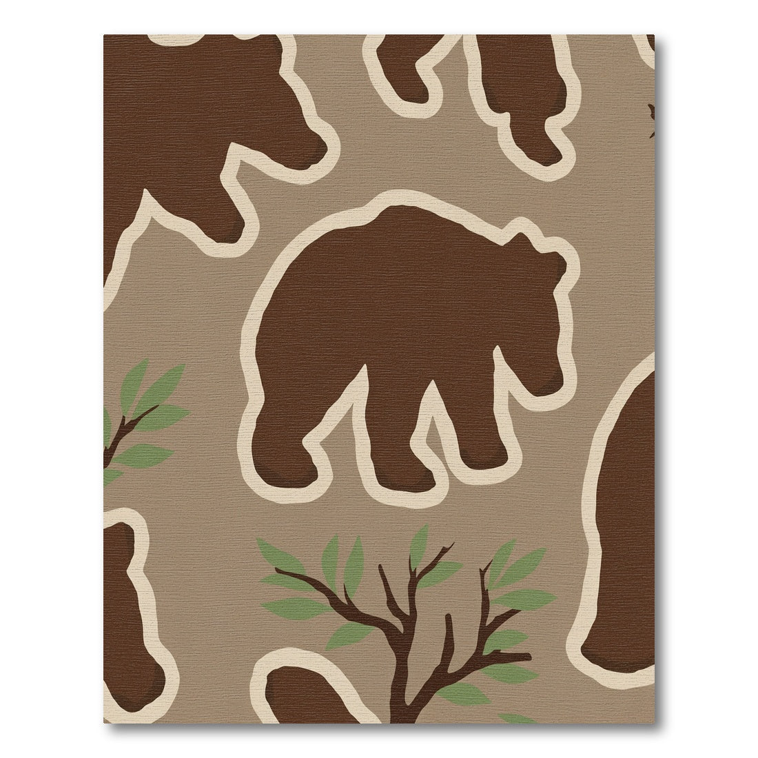 Brown Bear Forest Fauna Charm Rug