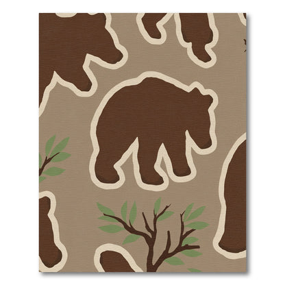 Brown Bear Forest Fauna Charm Rug