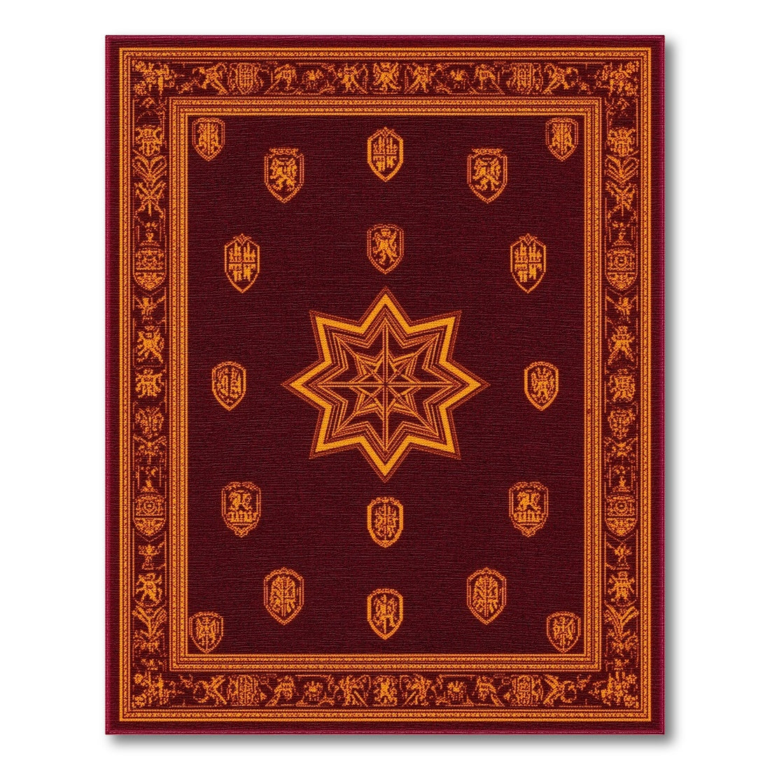 Red Starburst Geometric Modern Area Rug