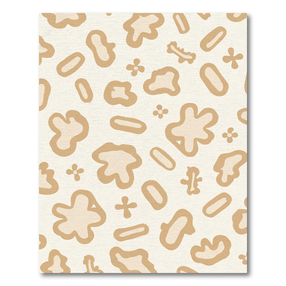 Cream Sandy Organic Blob Art Rug