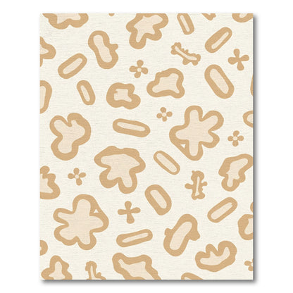 Cream Sandy Organic Blob Art Rug