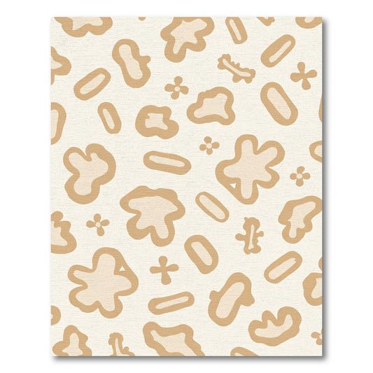 Cream Sandy Organic Blob Art Rug