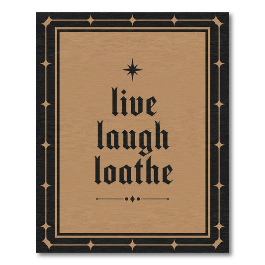 Live Laugh Loathe Tan Vintage Rug