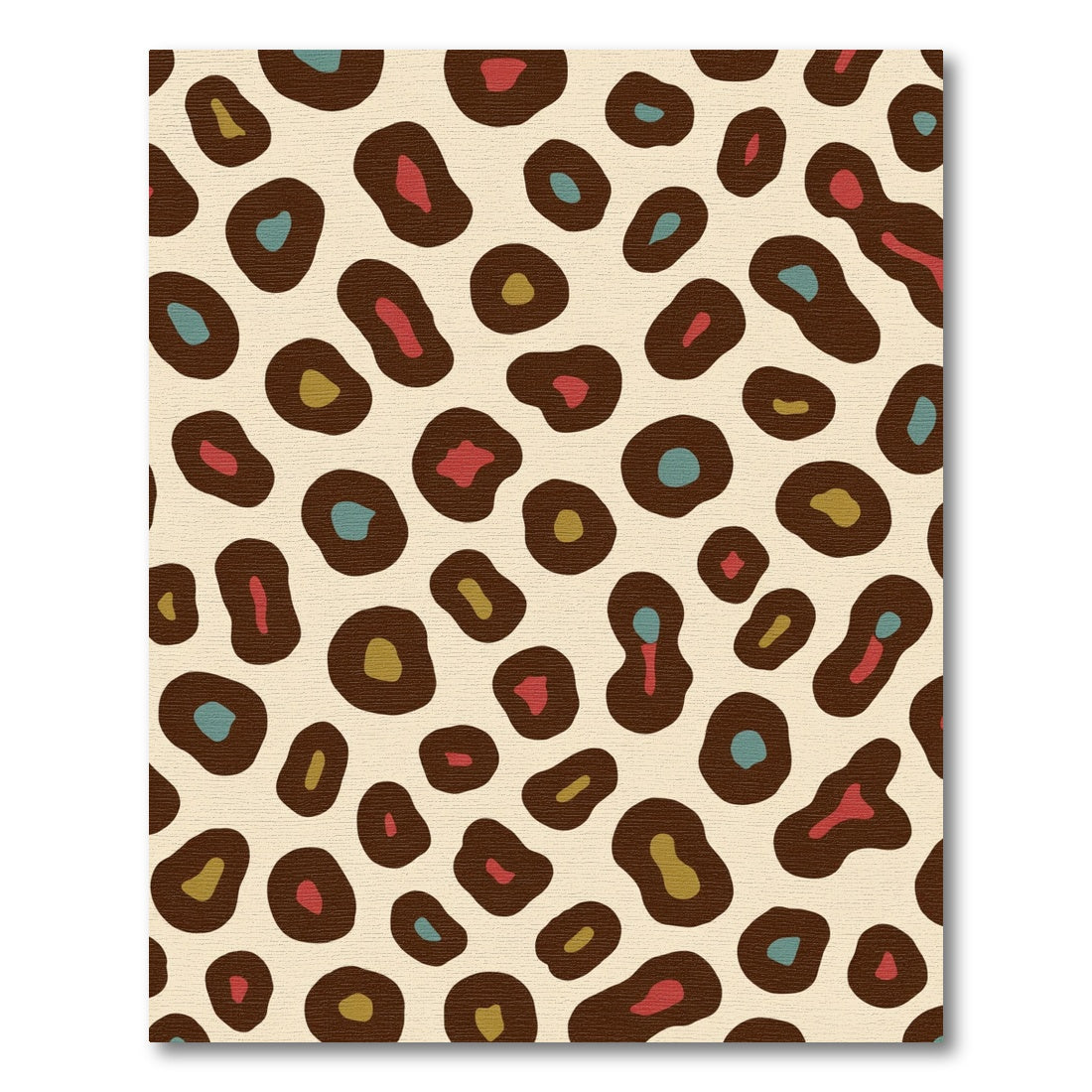Brown Leopard Spots With Teal Accents Rug