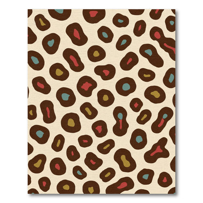 Brown Leopard Spots With Teal Accents Rug