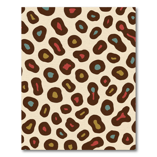 Brown Leopard Spots With Teal Accents Rug