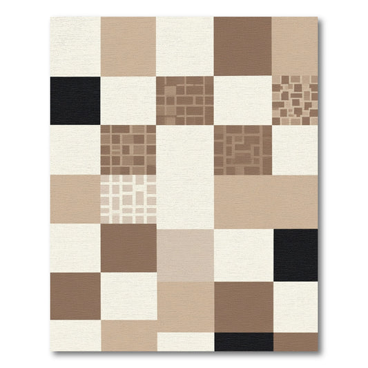 Neutral Brick Mosaic Squares Rug