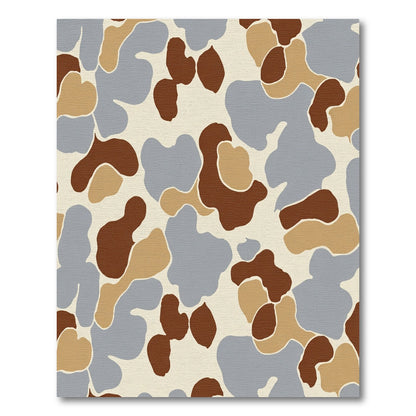 Abstract Earth Tones Camo Shapes Rug