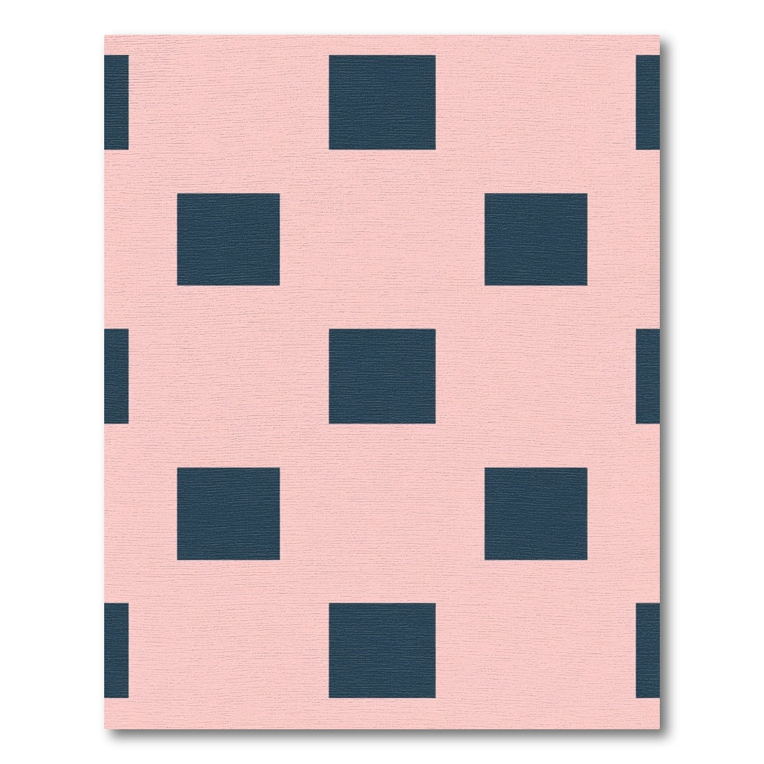 Minimalist Pink Navy Squares Rug