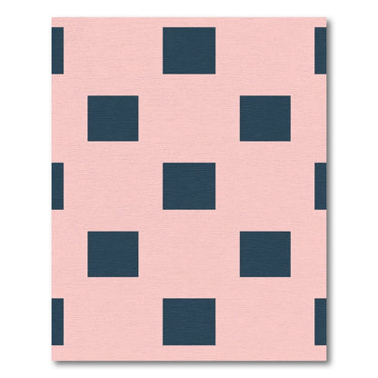 Minimalist Pink Navy Squares Rug
