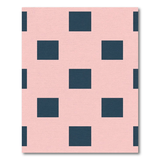 Minimalist Pink Navy Squares Rug