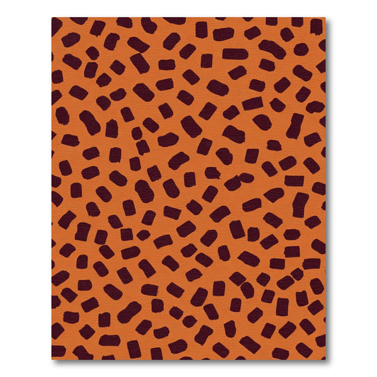 Orange Burgundy Hand Drawn Dots Rug